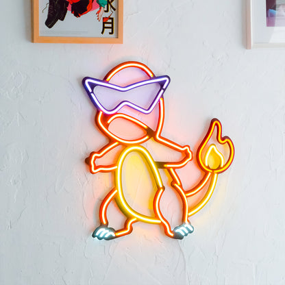 Charmander Inspired Neon Wall Art