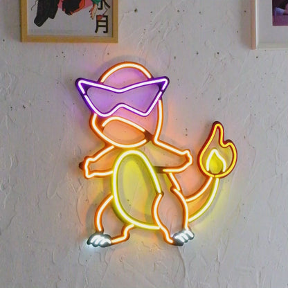 Charmander Inspired Neon Wall Art