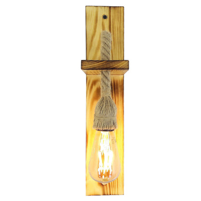 HT162 | Wall Lamp - Industrial Style, Retro Wooden Rope Wall Lamp