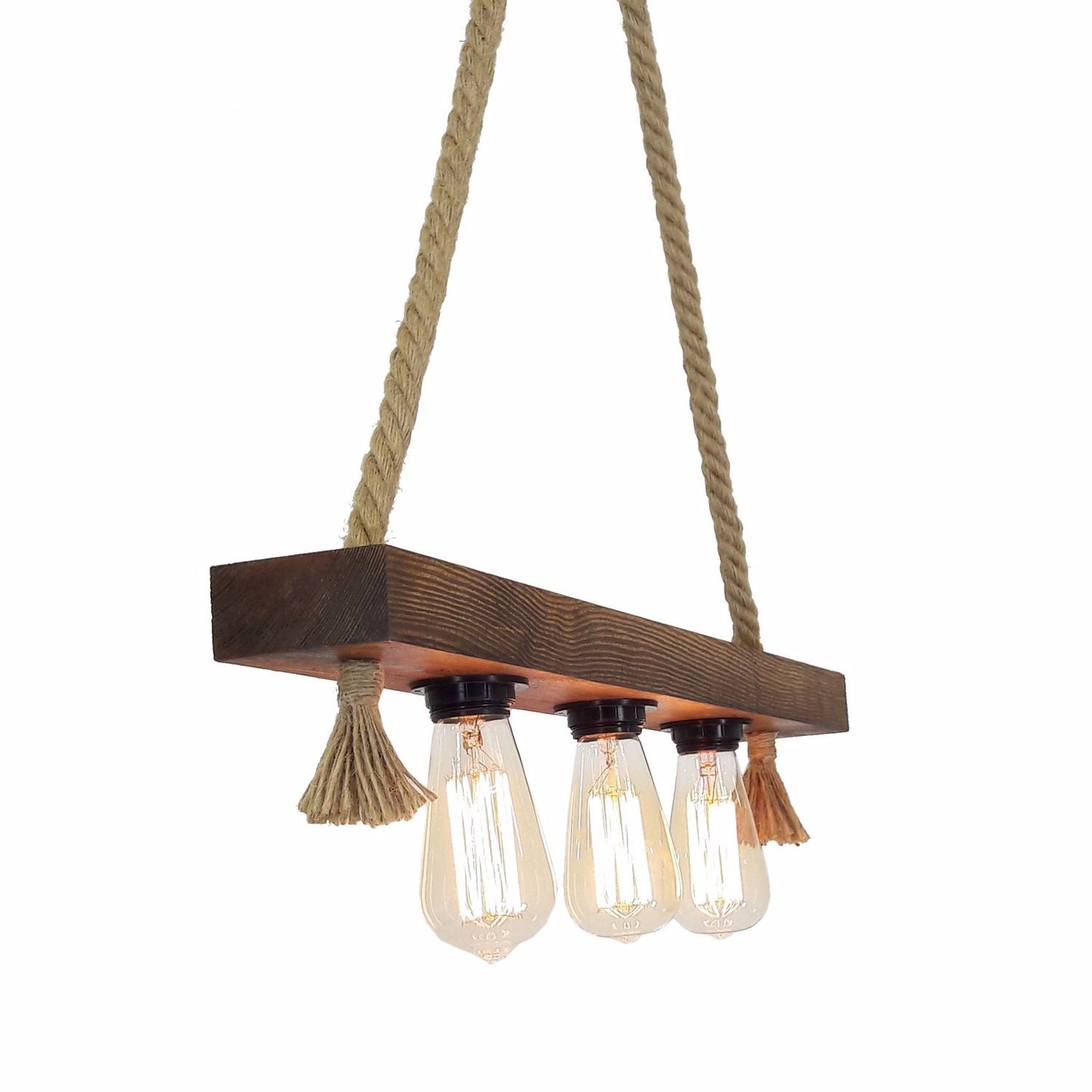 hanglamp, industriële wandlamp, industrieel touwlamp hanglamp hout