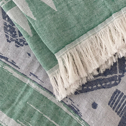 Melanella | Green | Exclusive Peshtemal, Hammam Towel | 90 x 175 cm